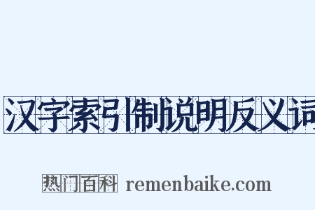 汉字索引制说明反义词是什么意思的图片